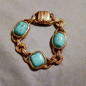 Gold and turquoise bracelet